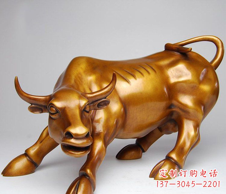 辽阳铜雕小区动物牛摆件 (2)