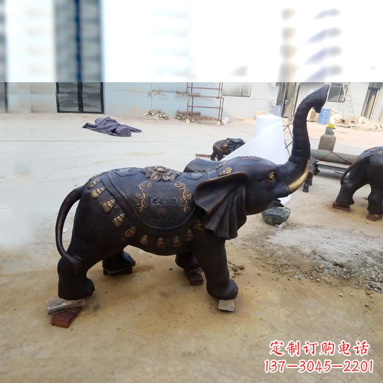 辽阳铜雕小象雕塑摆件