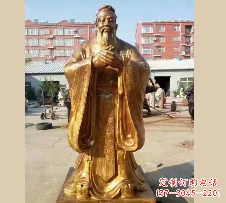辽阳铜雕校园孔子