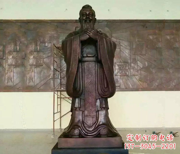 辽阳铜雕校园孔子文化雕塑摆件 (2)