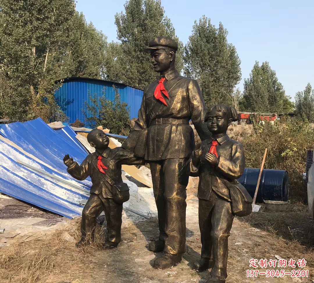 辽阳铜雕校园雷锋雕塑