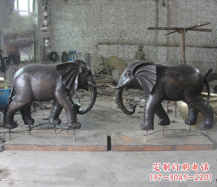 辽阳铜雕园林动物大象雕塑 (2)