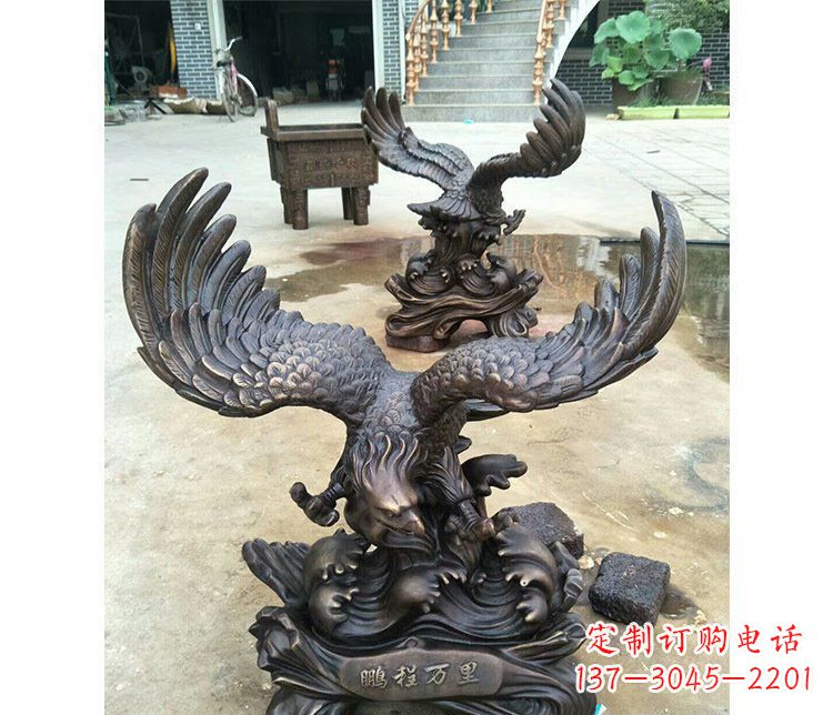 辽阳铜雕园林飞鹰动物雕塑