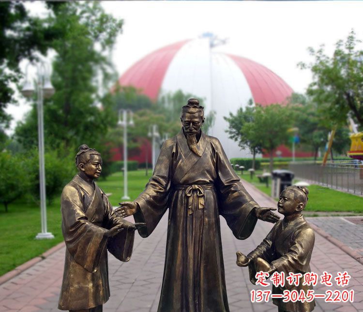 辽阳铜雕园林孔融让梨