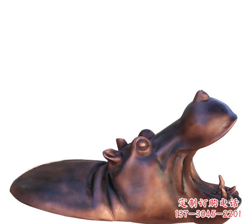 辽阳铜雕张嘴河马