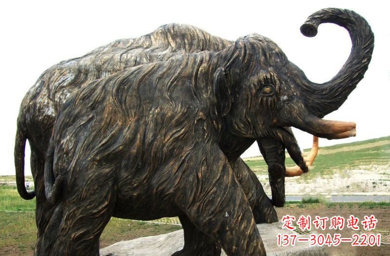 辽阳铜雕长毛象动物雕塑