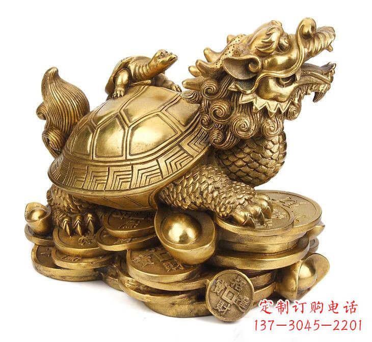 辽阳铜雕招财龙龟