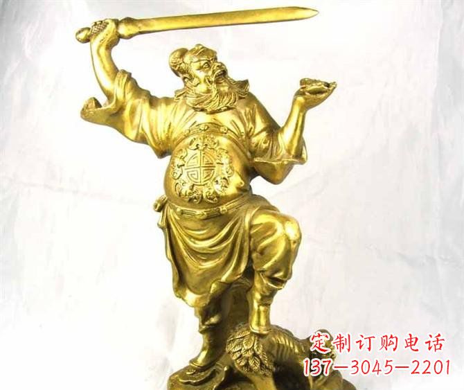 辽阳铜雕赵公明古代人物雕塑