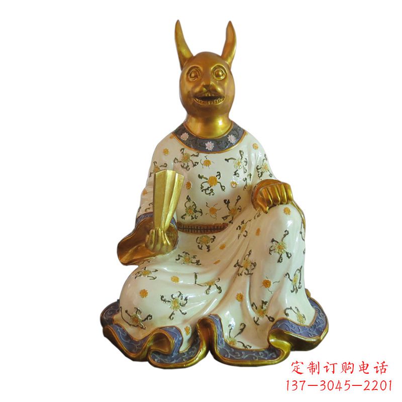 辽阳兔-玻璃钢彩绘生肖雕塑