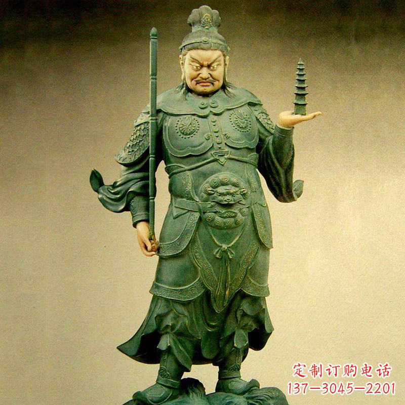 辽阳托塔天王彩绘雕塑