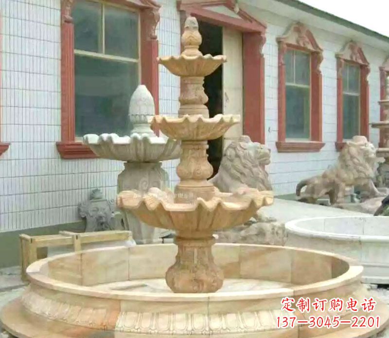 辽阳晚霞红大型喷泉石雕 (3)