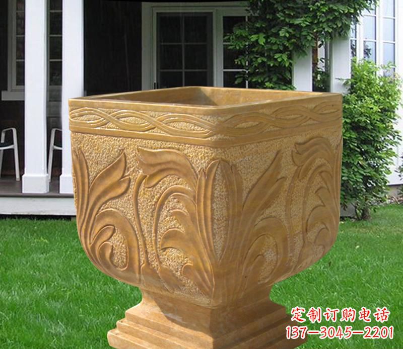辽阳晚霞红雕刻景观花盆雕塑