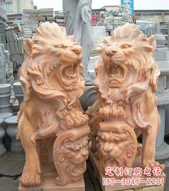 辽阳晚霞红盾牌欧式狮子