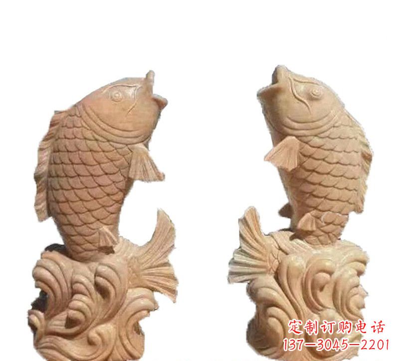 辽阳晚霞红公园喷水鲤鱼石雕