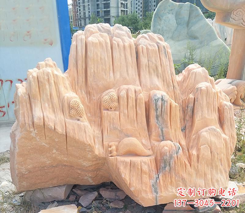 辽阳晚霞红景观假山雕塑