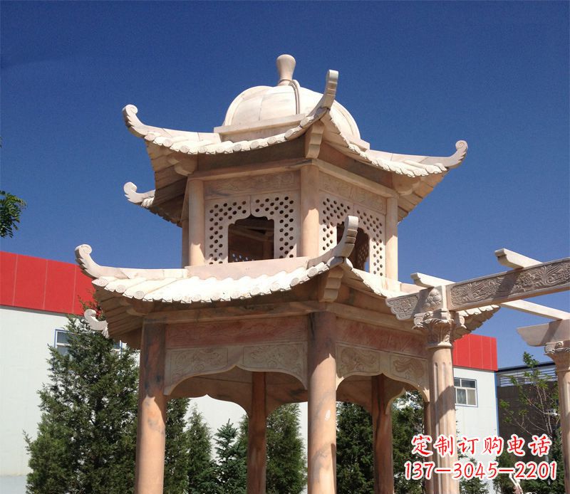 辽阳晚霞红景观凉亭雕塑