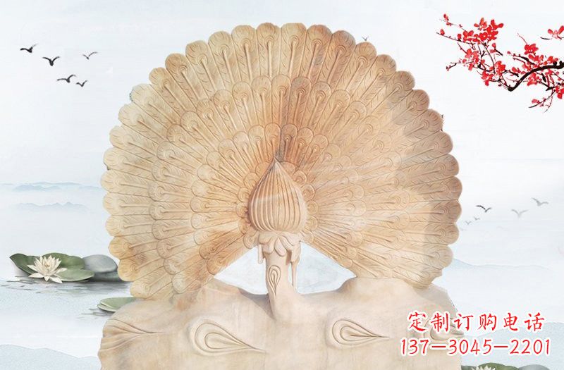 辽阳晚霞红孔雀雕塑