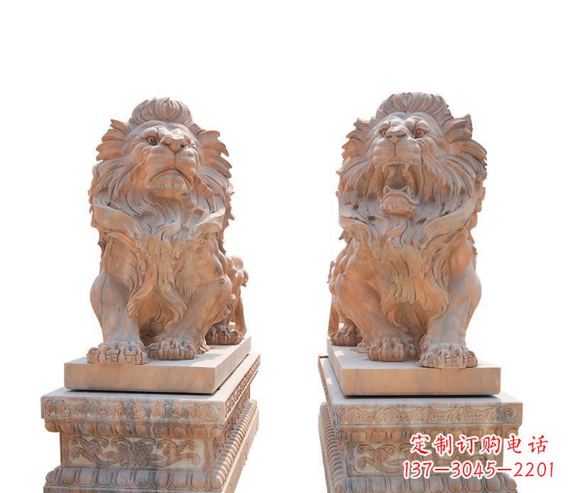 辽阳晚霞红欧式狮子雕塑