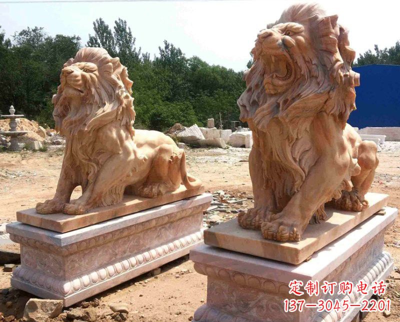 辽阳晚霞红欧式狮子雕塑222