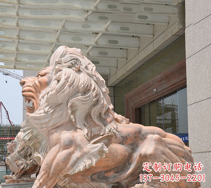 辽阳晚霞红欧式狮子石雕 (3)