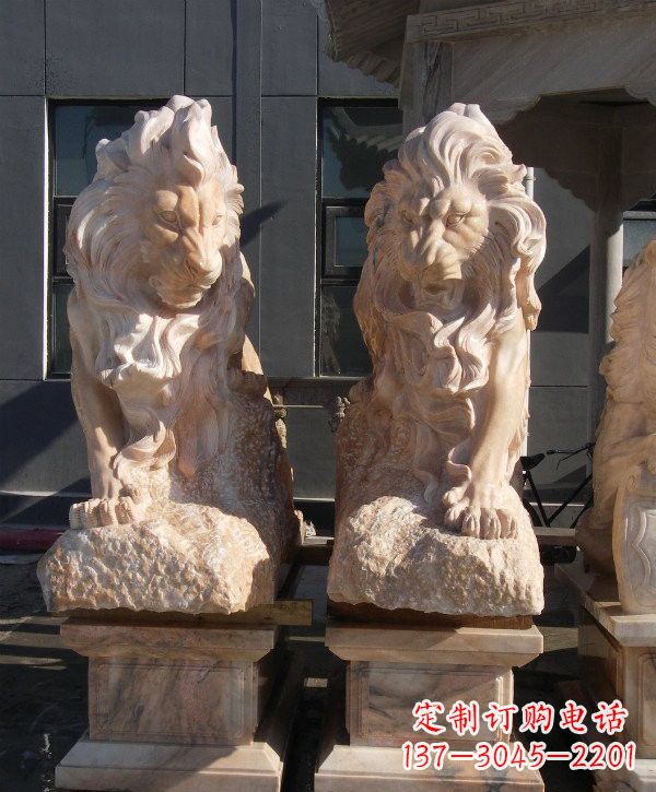 辽阳晚霞红欧式狮子石雕