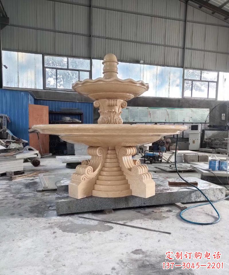 辽阳晚霞红喷泉石雕广场景观雕塑
