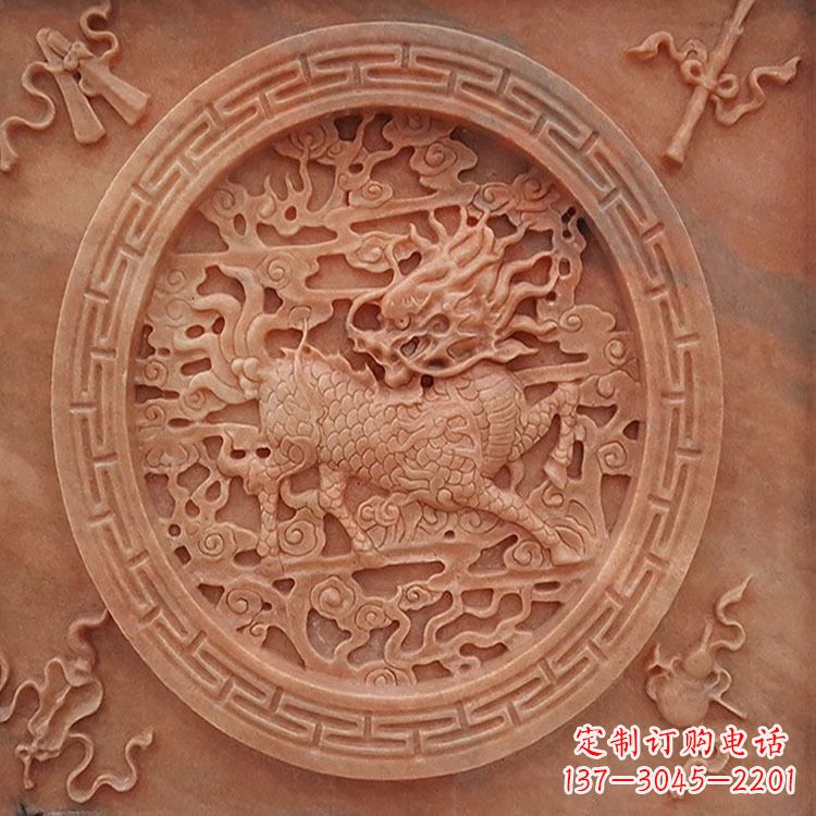辽阳晚霞红麒麟建筑装饰壁画