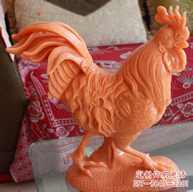 辽阳晚霞红生肖公鸡雕塑
