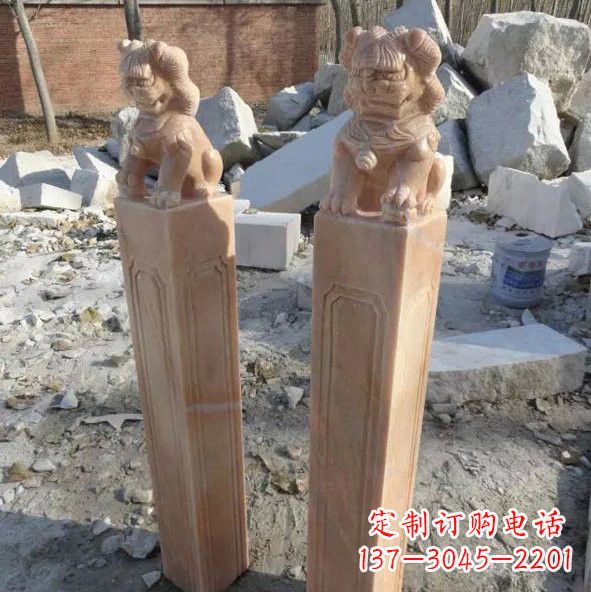 辽阳晚霞红狮子拴马桩
