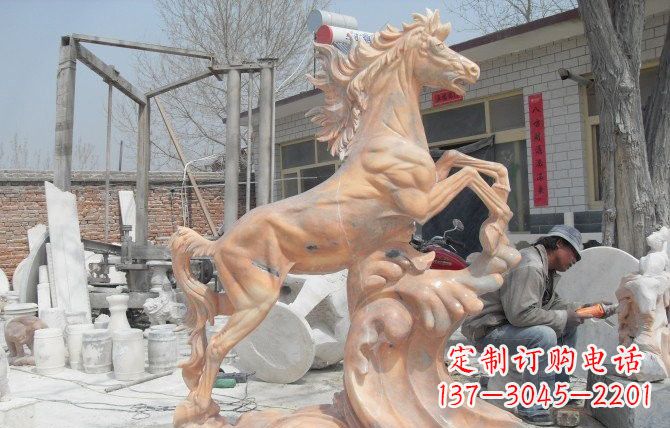 辽阳晚霞红踏浪奔马石雕222