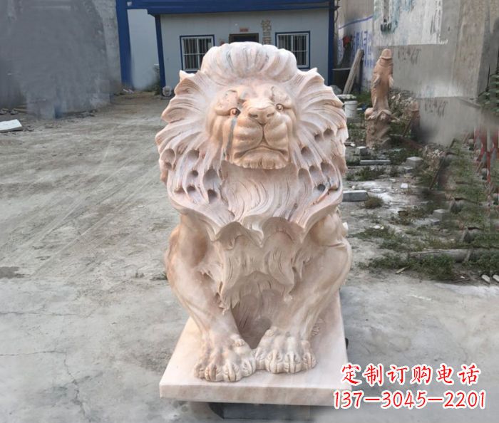 辽阳晚霞红西洋欧式狮子石雕