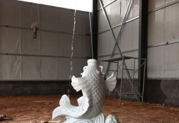 辽阳汉白玉石鲤鱼雕塑，让你的梦想成真！