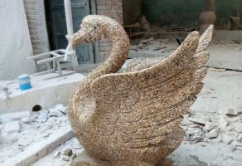 辽阳应用天鹅花岗岩制作的喷水雕塑