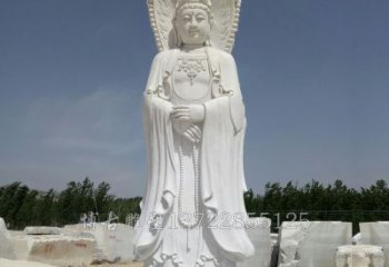 辽阳观赏性质的三面观音石雕塑