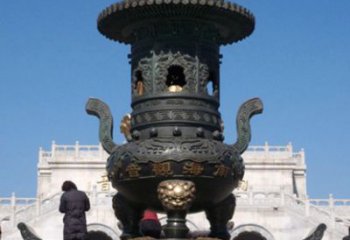 辽阳三足香炉铜雕唯美重现历史