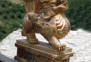 辽阳商场企业看门神兽“日进斗金”招财貔貅石雕