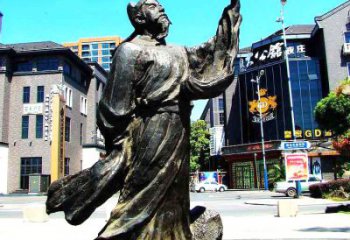 辽阳经典再现-李白铜雕塑