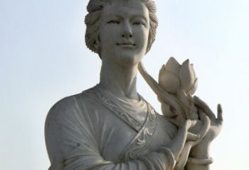 辽阳汉白玉荷花雕塑，精致美丽无双！