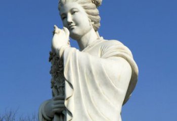 辽阳十二花神之三月桃花息夫人汉白玉精美美女雕像