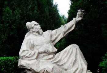 辽阳百花齐放的李白雕塑