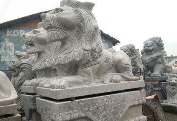 辽阳优质石雕汇丰狮子雕塑