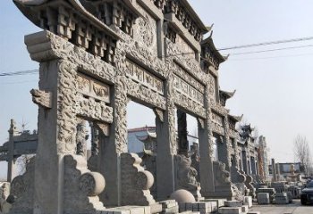 辽阳金雕牌坊人物铜雕塑