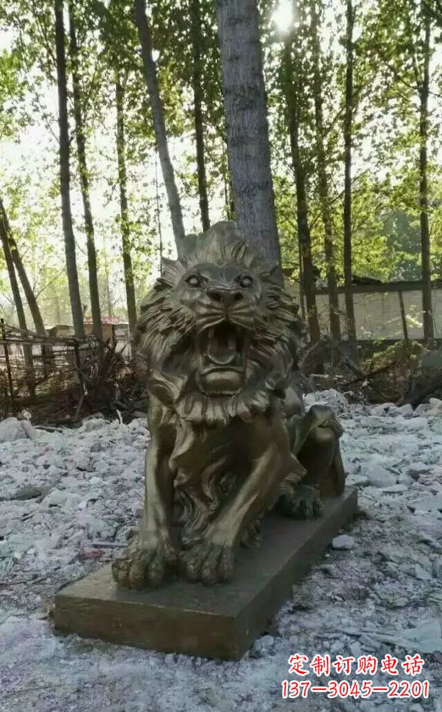 辽阳卧着的西洋狮子铜雕 (2)