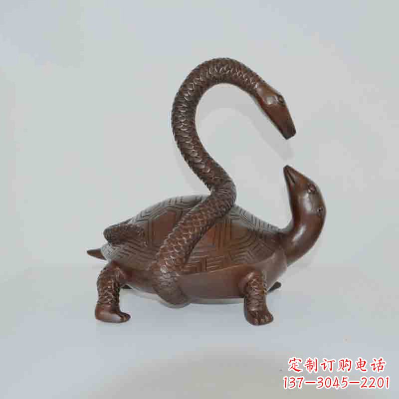 辽阳乌龟背蛇龟蛇铜雕