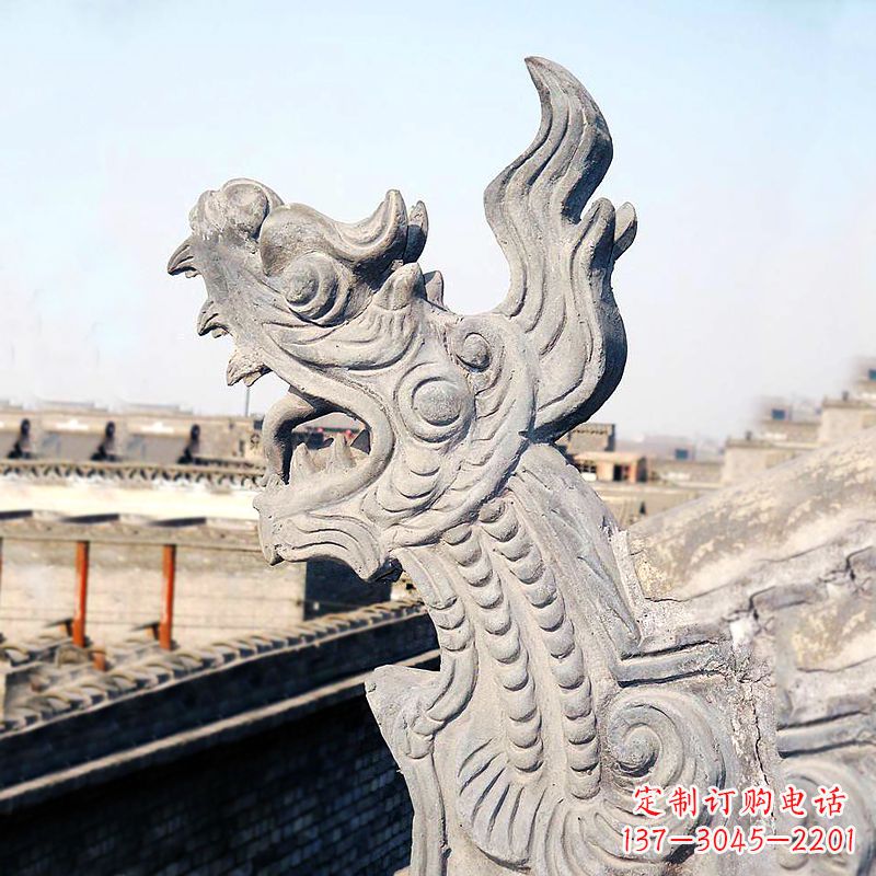 辽阳屋脊鸱尾螭吻雕塑-古建装饰神兽动物雕塑
