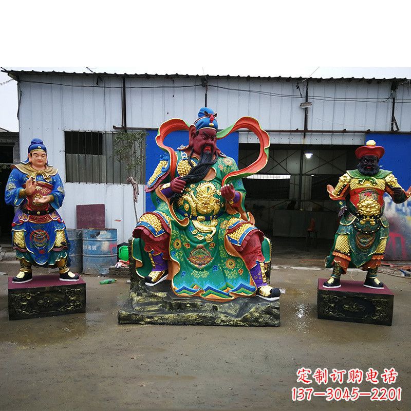 辽阳武财神关公彩绘雕塑