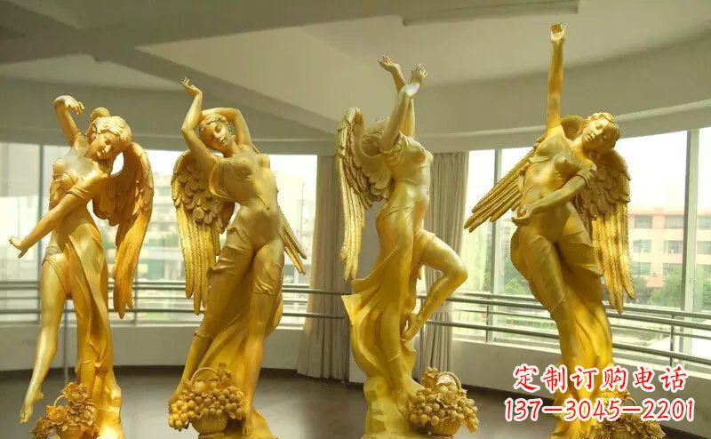 辽阳舞蹈四女神玻璃钢仿铜人物雕塑