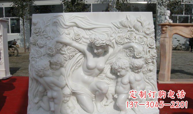 辽阳西方女人与孩子汉白玉浮雕