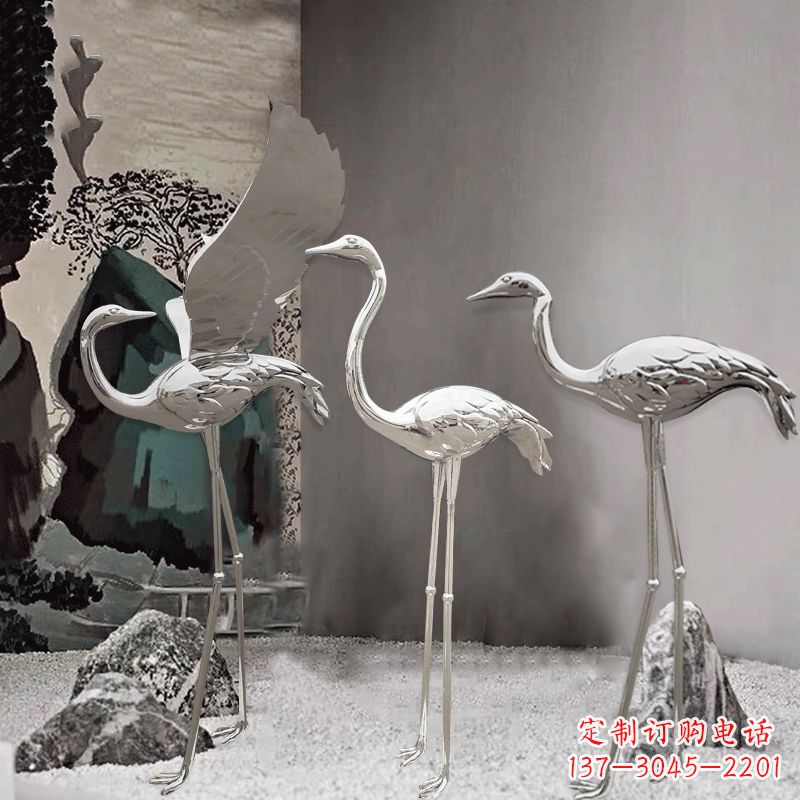 辽阳仙鹤雕塑不锈钢