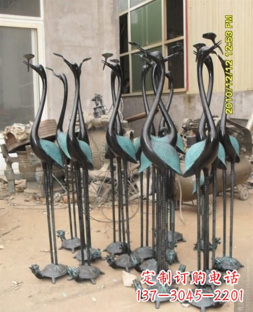 辽阳仙鹤动物铜雕